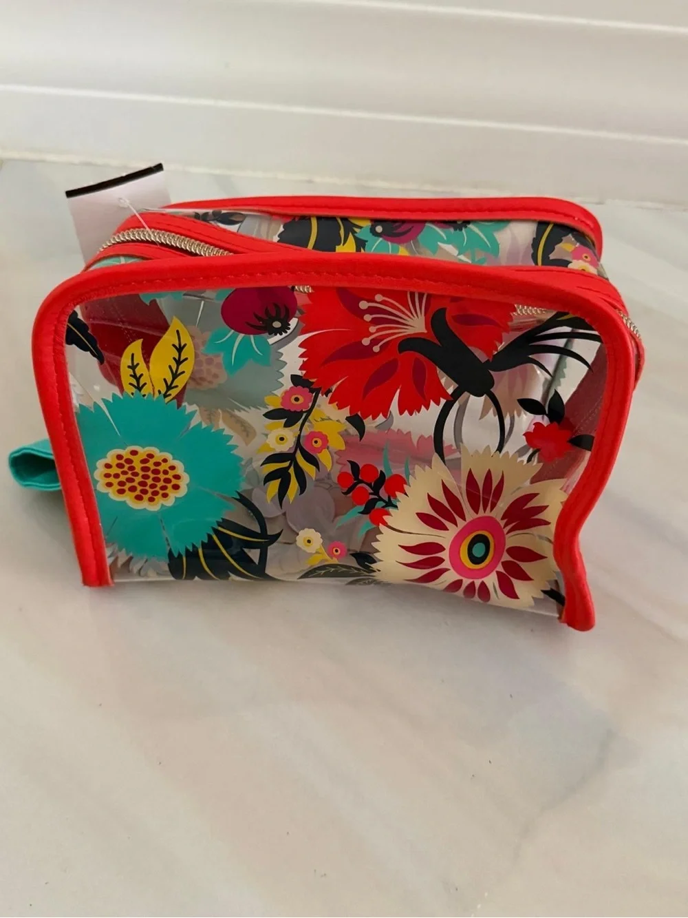 Floral Clear Cosmetic Bag – Multicolor